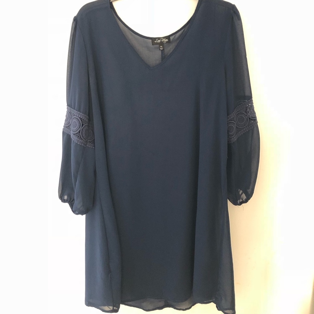 Navy Blue Polyester Dress